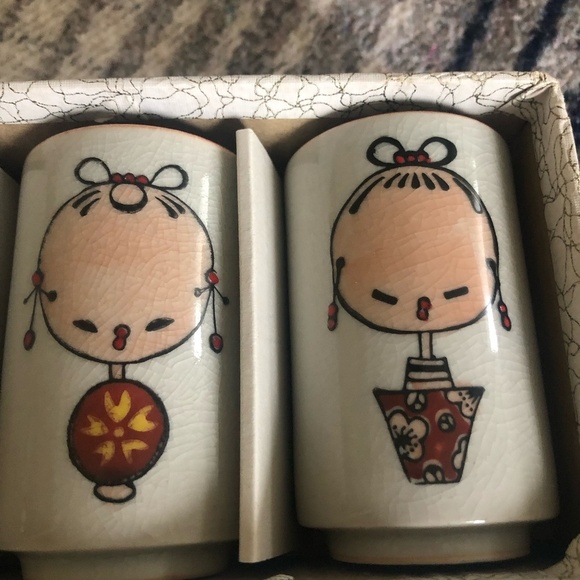 VINTAGE OTAGIRI OMC JAPAN KOKESHI GIRLS SET OF 6 SMALL CUPS - Picture 6 of 14